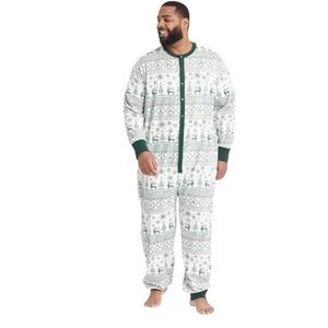 HEARTH & HAND Magnolia Mens Pajamas Reindeer Good Tidings Union Suit Size XL